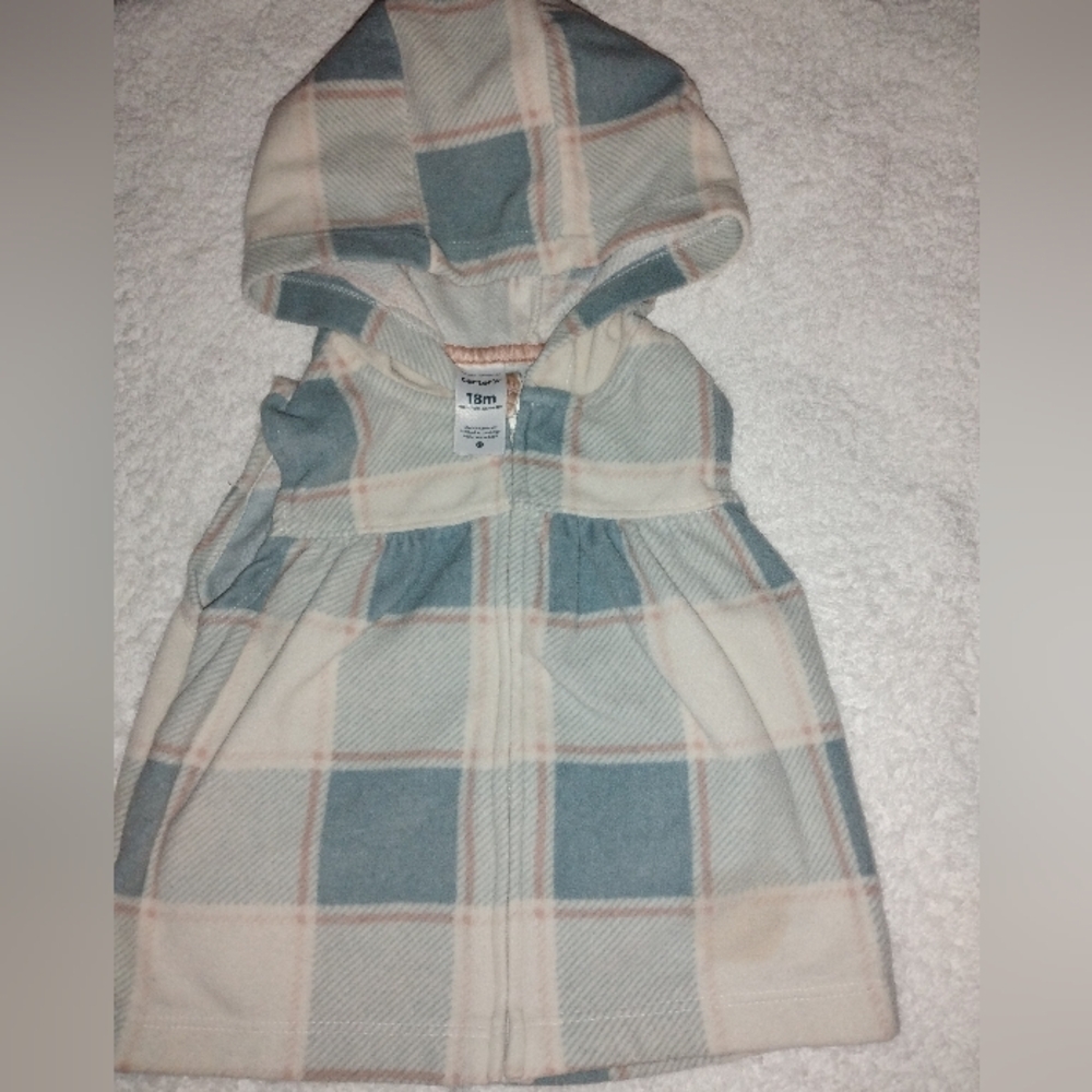 Plaid Hooded Baby Vest Carter
